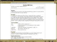 Resume Page